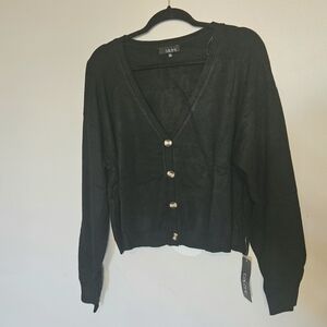 Black Button-Up Women's Cardigan 2x